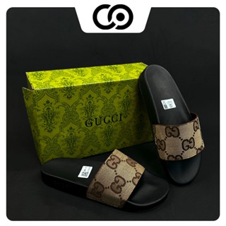 Dép dán GC nam nữ, dép quai ngang GUCCI thiết kế sang trọng đế cao su non hot trend full bill box
