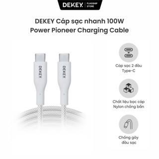 Dây Cáp Sạc Nhanh DEKEY Type C To Type C Hỗ Trợ Sạc Nhanh 100W cho Điện Thoại Máy Tính Bảng