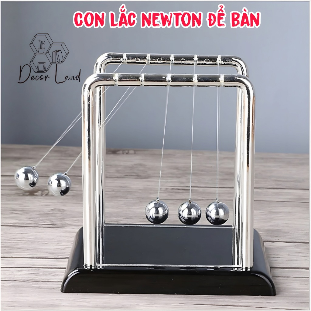 Con lắc newton để bàn, trang trí decor bàn làm việc bàn học, giảm căng thẳng, stress, giúp thư giãn.