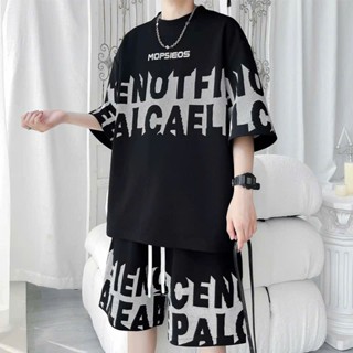 Bộ Quần Áo Cộc Tay Hè Nam - Bộ Hè Nam Cổ Tròn - Dày Dặn Thoáng Mát | Mặc Ở Nhà, Đi Chơi | Màu Đen Trắng