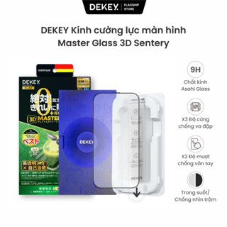 Kính cường lực DEKEY 3D SENTERY Viền Mỏng Kèm Khung Trợ Dán Thiết Kế Full Màn Hình Độ Cứng 9H Tự Dán Tại Nhà Dễ Dàng.