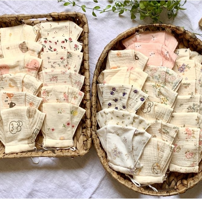 Khẩu Trang Vải Muslin, Vải Linen - Nhà nhiều Lá - Thông Thoáng, Êm Nhẹ