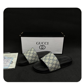 Dép dán GC nam nữ, dép quai ngang GUCCI thiết kế sang trọng đế cao su non hot trend full bill box