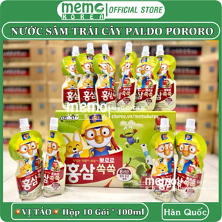 MEMOKorea (9/2025) Nước Hồng Sâm Trẻ Em Baby Paldo Pororo Chính Hãng Hàn Quốc - Hộp 10 gói * 100ml (501)