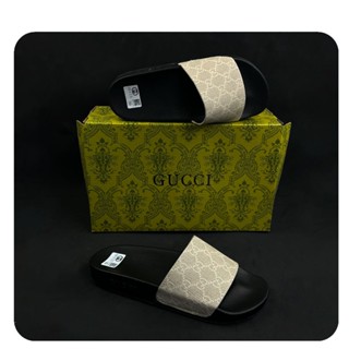 Dép dán GC nam nữ, dép lê GUCCI đế liền thiết kế sang trọng đế cao su non hot trend full bill box 1.1