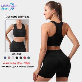 Đồ Tập Gym Nữ Big Size Quần Đùi Chun Mông LETSFIT SPORT L03SQS Bộ Tập Gym Nữ Big Size Cạp Cao Co Dãn