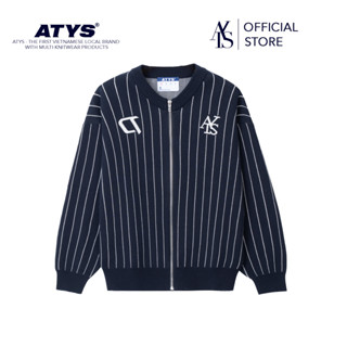 Áo ATYS® STRIPED GRAFFITI KNIT COTTON BOMBER