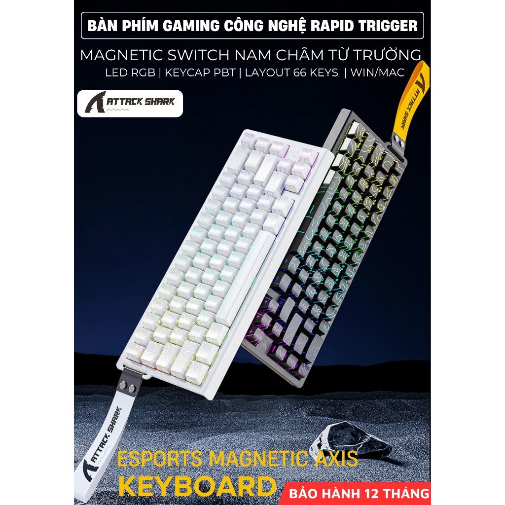 Bàn phím Cao Cấp Rapid Trigger Attack Shark X68 HE New 2025 Keycap Xuyên Led Polling Rate 8.000Hz | BigBuy360 - bigbuy360.vn