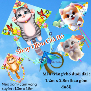 {2025} [MUA 1 ĐƯỢC 1] Diều mèo vòng xuyến  - TẶNG 150 mét dây (diều 3D, diều giá rẻ, diều đẹp, con diều) diều , dieu