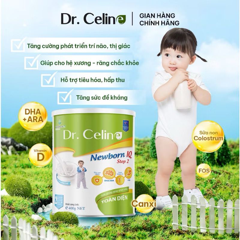 (Cam kết chính hãng) Sữa Dr. Celine Newborn IQ Step 2 (12-24 tháng) 400g,900g (kèm quà)