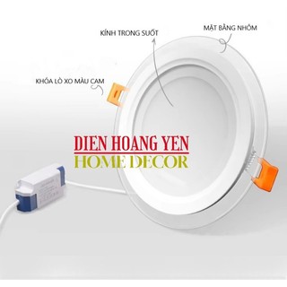 đèn led âm trần kính 12w 9w viền kính sáng kiểu dáng đẹp