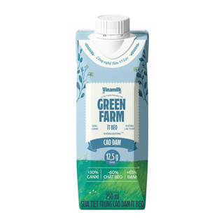 Sữa tiệt trùng Green Farm ít béo không đường cao đạm 250ml