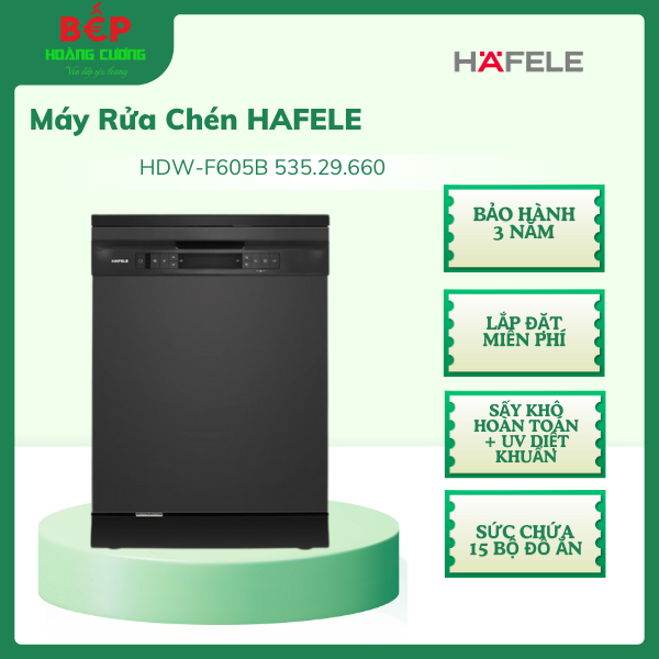Hafele 535.29.660 Máy Rửa Bát Độc Lập HDW-F605B – Chính Hãng – Rửa Sạch, Bền Đẹp - Free Lắp Đặt