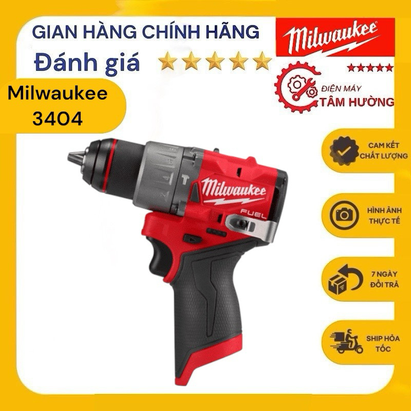 Máy khoan 3 chức năng Milwaukee M12 3404 - Hàng new nhập usa