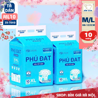 (Lẻ) Bỉm già Phú Đạt ML10 XL10 có vách chống tràn kép #bỉm phú đạt #ánh dương #merzy #phú đạt Honey ML10 XL10 ML20
