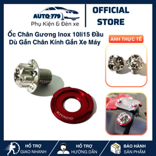 Ốc Chân Gương SALAYA Inox 10li15 Đầu Dù Gắn Chân Kính Gắn Cho Winner X, Wave, Sirius, Exciter 150, Vision , Các Dòng Xe