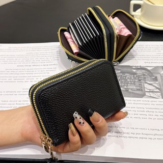 Ví da nữ MINI đựng thẻ 2 ngăn cầm tay khóa kéo phong cách Hàn Quốc VT001