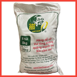 Nsx T9/2025 1 Bao 5túi 5kg Gạo St25 Ông Cua Chính Hãng Mã vạch QR