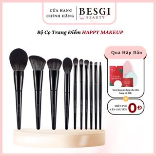 Bộ Cọ Trang Điểm HAPPY MAKEUP 10 Cây Cao Cấp Bằng Lông Tự Nhiên Mềm Mại Make Up Cá Nhân Chuyên Nghiệp