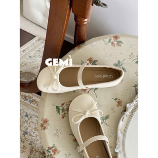  Giày Mary Jane Búp Bê Nơ Trắng Giày Cao Gót 3,5cm Hàng Qc có sẵn  