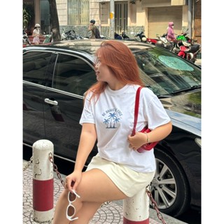 Áo thun BOXY in nổi "BE BRAVE BE FREE" 250GSM  - Miabigsize 100kg