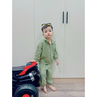 set bộ quần áo nỉ cho bé trai bé gái HM auth