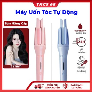 Máy uốn tóc làm tóc xoăn tự động xoay 360 độ lớp phủ bảo hành 1 năm gốm sứ bảo vệ tóc khi tạo kiểu đường kính uốn 32mm
