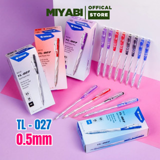 Bút bi Thiên Long TL - 027 ngòi 0,5mm màu xanh / đen / đỏ - 1 cái - Bút bi Thiên Long chính hãng văn phòng phẩm - MIYABI
