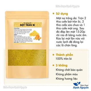 Bột trần bì 100g, bột vỏ quýt, nguyên chất, đắp mặt nạ dưỡng da, mờ thâm, dưỡng trắng da