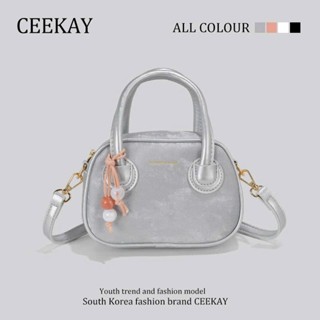 Túi Xách CeeKay Chính Hãng - Túi Cầm Tay Da Vân Loang Chống Nước Quai Da Phối Hoạ Tiết Ngọc Trai Sang Chảnh Thanh Lịch