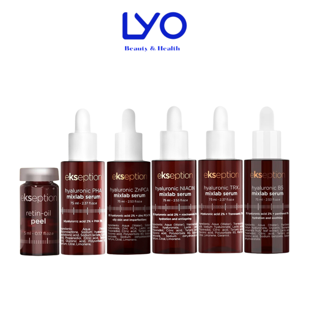 Tinh Chất Serum Kẽm Dưỡng Ẩm Sâu, Giảm Mụn, Ekseption Hyaluronic ZnPCA/Niacin/TRX/PHA/B5/Retin-oil Mixlab Serum 75ml