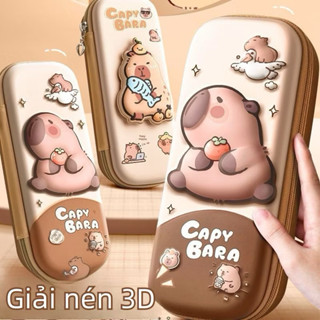 Hộp Bút Học Sinh Hộp Bút Capybara Ngộ Nghĩnh In 3D Nổi Cho Bé