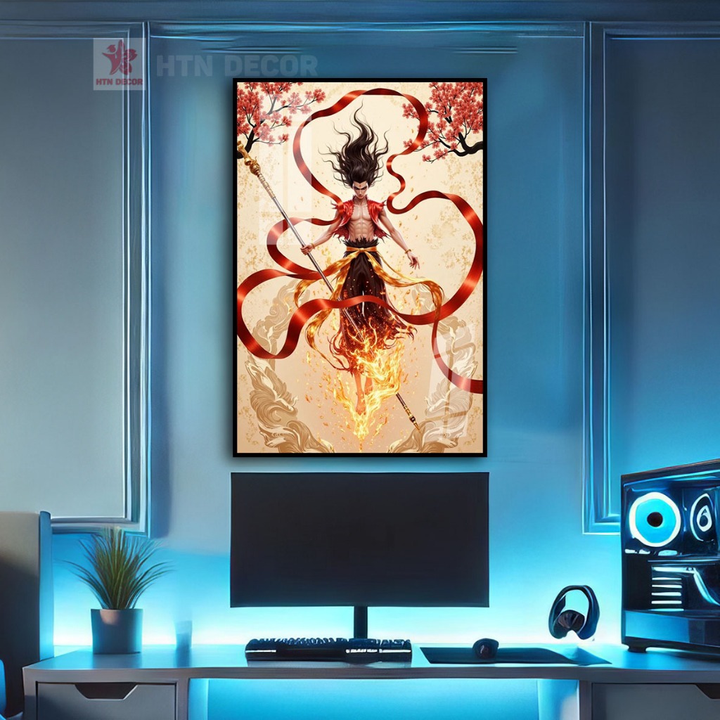 Na Tra Ma Đồng Náo Hải, Tranh Na Tra Decor, Tranh Hoạt Hình, Anime, Tranh Treo Tường Tráng Gương-HTN