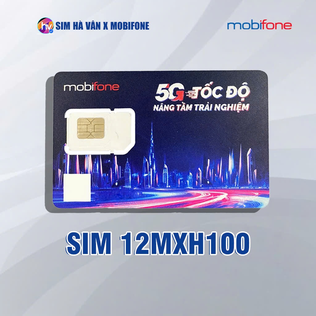Sim mobifone 5G - 12MXH100 - Có 1GB data hàng ngày, miễn phí truy cập tốc độ cao toptop, you túp, ph
