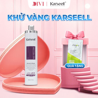 Dầu gội tím khử vàng Karseell Silver Shampoo, dầu gội khử vàng, giữ màu cho tóc nhuộm sáng, tóc tẩy 500ml - Mỹ phẩm Divi