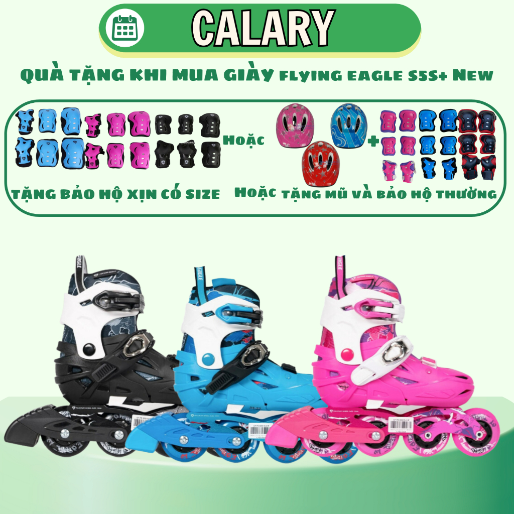 [ TẶNG BẢO VỆ ] Giày Patin Trẻ Em Cougar-Flying Eagle S5S+Chính Hãng, Form Nhựa Cứng Cáp, Frame Hợp 