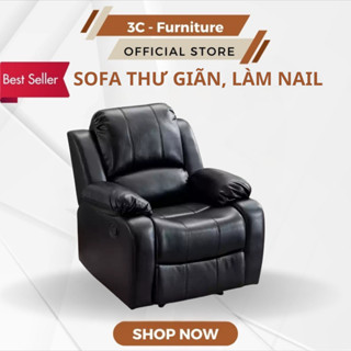 Ghế Sofa Đơn Thư Giãn 1 Chỗ Recliner, Ghế Đọc Sách, Xem TV, Da Mềm Mại Cao Cấp, Ghế Làm Nail Nối Mi