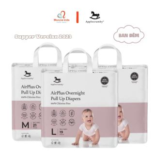 Bỉm cho bé Applecrumby AirPlus Overnight Mini NB/S/M/L/XL/XXL siêu thấm hút - Monnie Kids