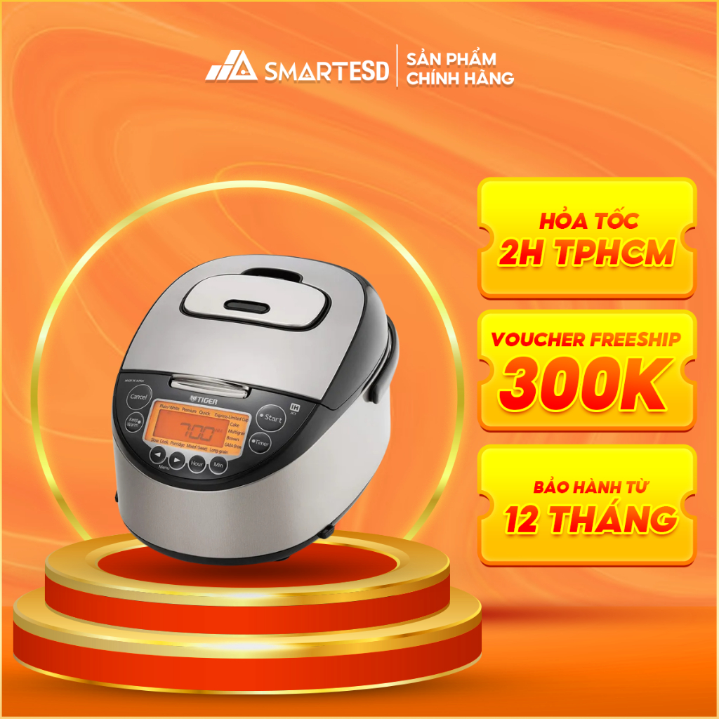 Nồi Cơm Điện Tử Cao Tần Tiger 2 Trong 1 JKT-D10V (1L)/D18V (1.8L) - Bảo hành 12 tháng