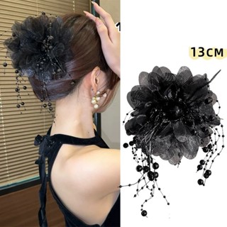 Kẹp càng cua hoa xòe dây hạt rũ dài sang trọng Tatitava