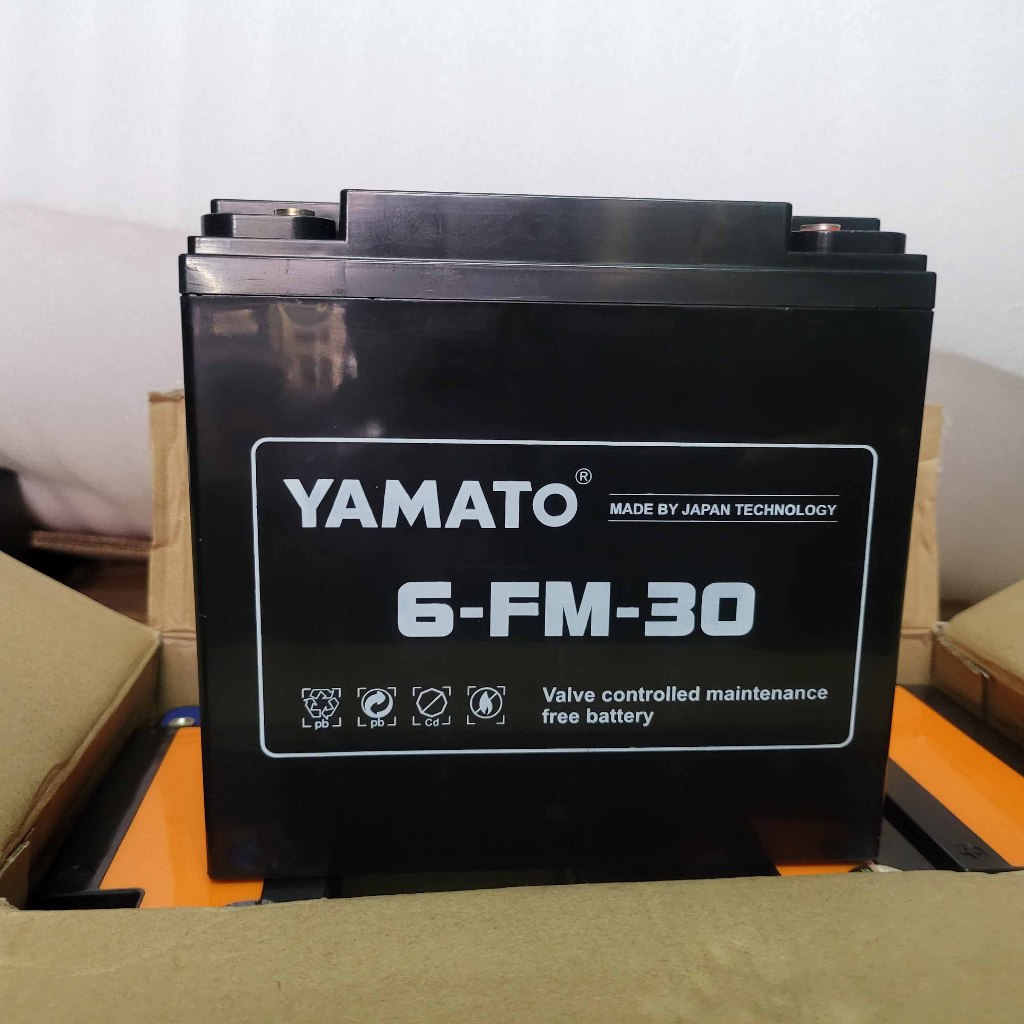 Bình YAMATO YMT-12-30; 12V-30Ah dùng cho xe máy điện, loa kéo, ups