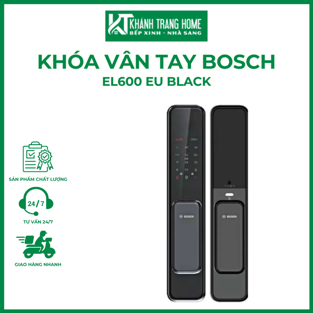 Khóa vân tay BOSCH EL600 EU BLACK thương hiệu Đức sử dụng công nghệ tiên tiến hiện đại - Khánh Trang