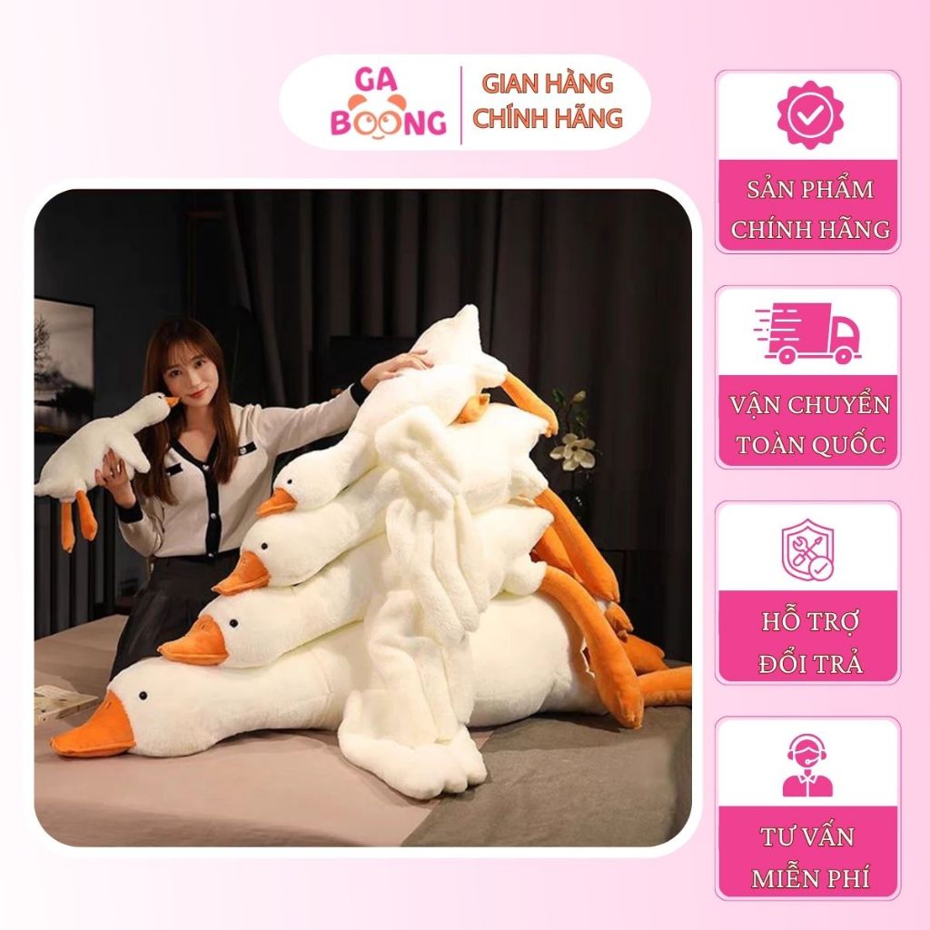 [Ga Boong] Gấu Bông Con Vịt Nhồi Bông Mềm Mịn Dễ Thương Hình Con Ngỗng Gấu Bông Cao Cấp