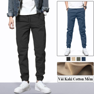 Quần Jogger Kaki Bo Gấu Vicenzo Cao Cấp Vải Cotton Mềm Sau Khi Giặt, Quần Kaki Jogger Nam Cạp Chun Trẻ Trung