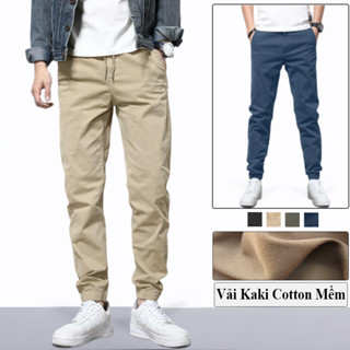 Quần Jogger Ống Bo Chun Thời Trang Nam Cao Cấp Vicenzo Chất Kaki Cotton Mềm Sau Khi Giặt, Quần Kaki Jogger Nam Ôm Dáng