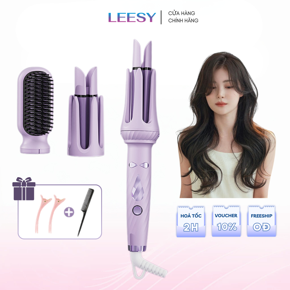  Máy uốn tóc duỗi tóc tạo phồng 3in1 FAERS 2 trục xoăn 28 32mm & lược chải điện có ion âm bảo vệ tóc 