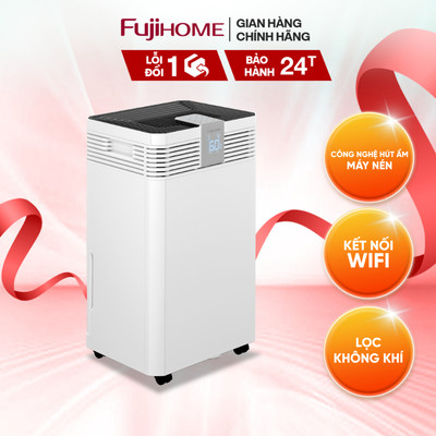 Máy hút ẩm công suất lớn Fujihome DH60W-HEPA mẫu mới 2025 kết nối wifi - Công suất 60L/ngày