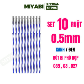 Combo 10 ruột bút bi thiên long xanh đen ngòi 0.5mm ruột bút học sinh - sinh viên - miyabi store