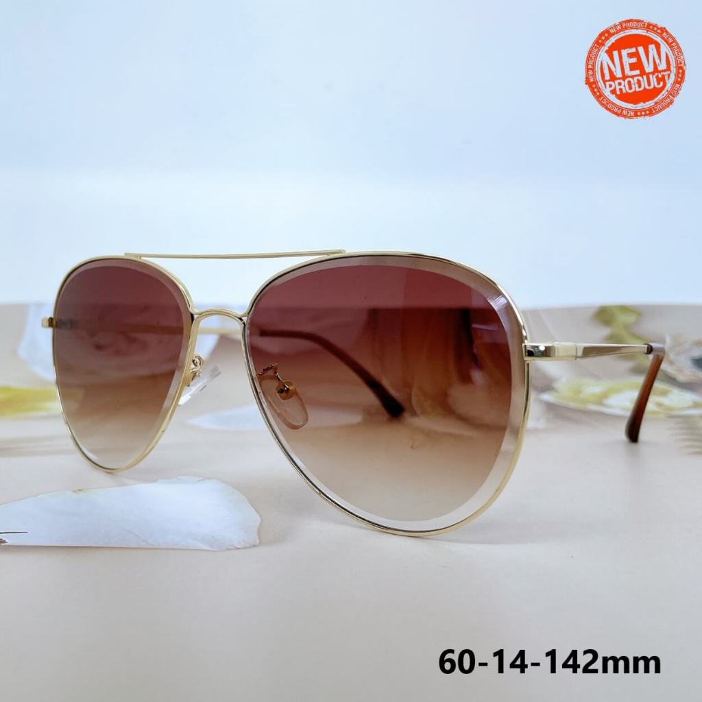 Kính Mát Nữ Cao Cấp Màu Nâu Gọng Kim Loại B80-227