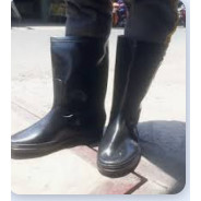 Ủng cao su Hoa san cao cổ màu đen có lót nam/ nữ ( bốt boot)